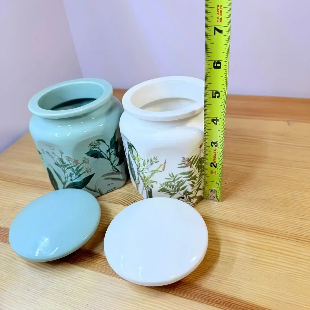 Portmeirion Botanic Garden Lidded Storage Jars Canisters Set of 2